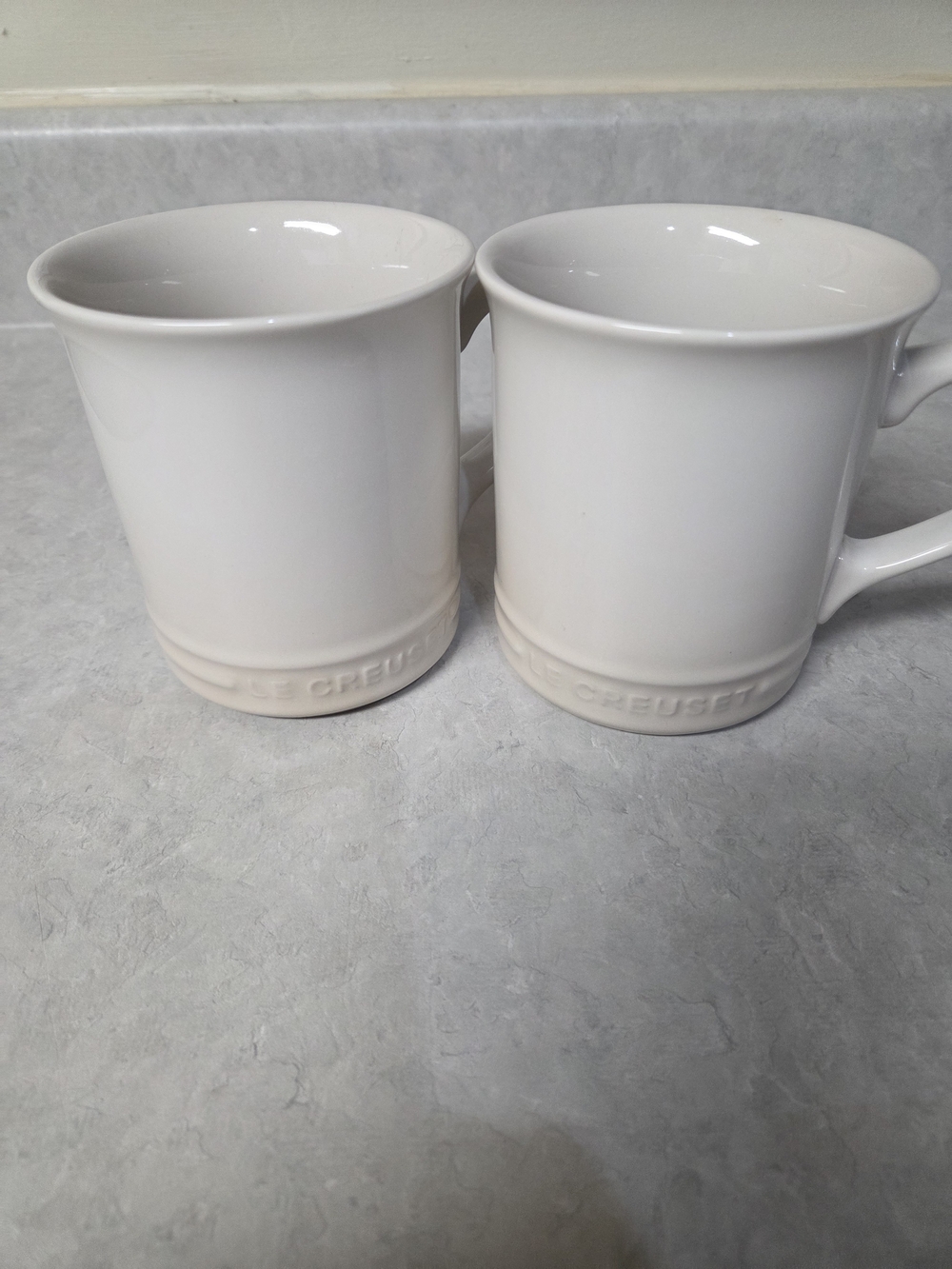 Le Creuset White Stoneware Mugs - Set of 2
